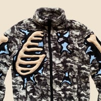 Image 3 of REWORKED NIKE CRACKY 3D PUFF SKELETON SHERPA ARMY JACKET SIZE M