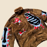 Image 4 of REWORKED NIKE CRACKY 3D PUFF SKELETON BROWN SHERPA JACKET SIZE XL