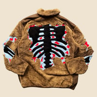 Image 6 of REWORKED NIKE CRACKY 3D PUFF SKELETON BROWN SHERPA JACKET SIZE XL