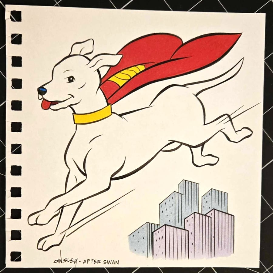 Image of KRYPTO! 6x6 SKETCHBOOK ORIGINAL ARTWORK! SUPERMAN!