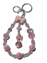Image 1 of 1PC. OOAK ACRYLIC/RESIN BEADED KEY RING LANYARD/ PURSE SWAG/CELL PHONE SWAG