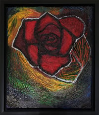 Image 1 of Framed Abstract Expressionist Textured Rose #1