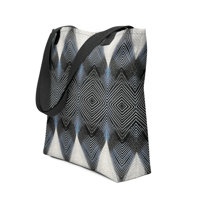 Image 4 of Blue Jay Feathers Tote Bag - White Accents