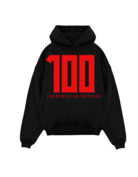 1hundred heavy hoodie Black