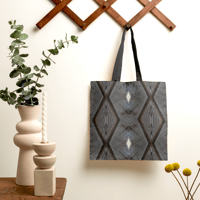 Image 1 of Blue Jay Feathers Tote Bag - Brown Accents