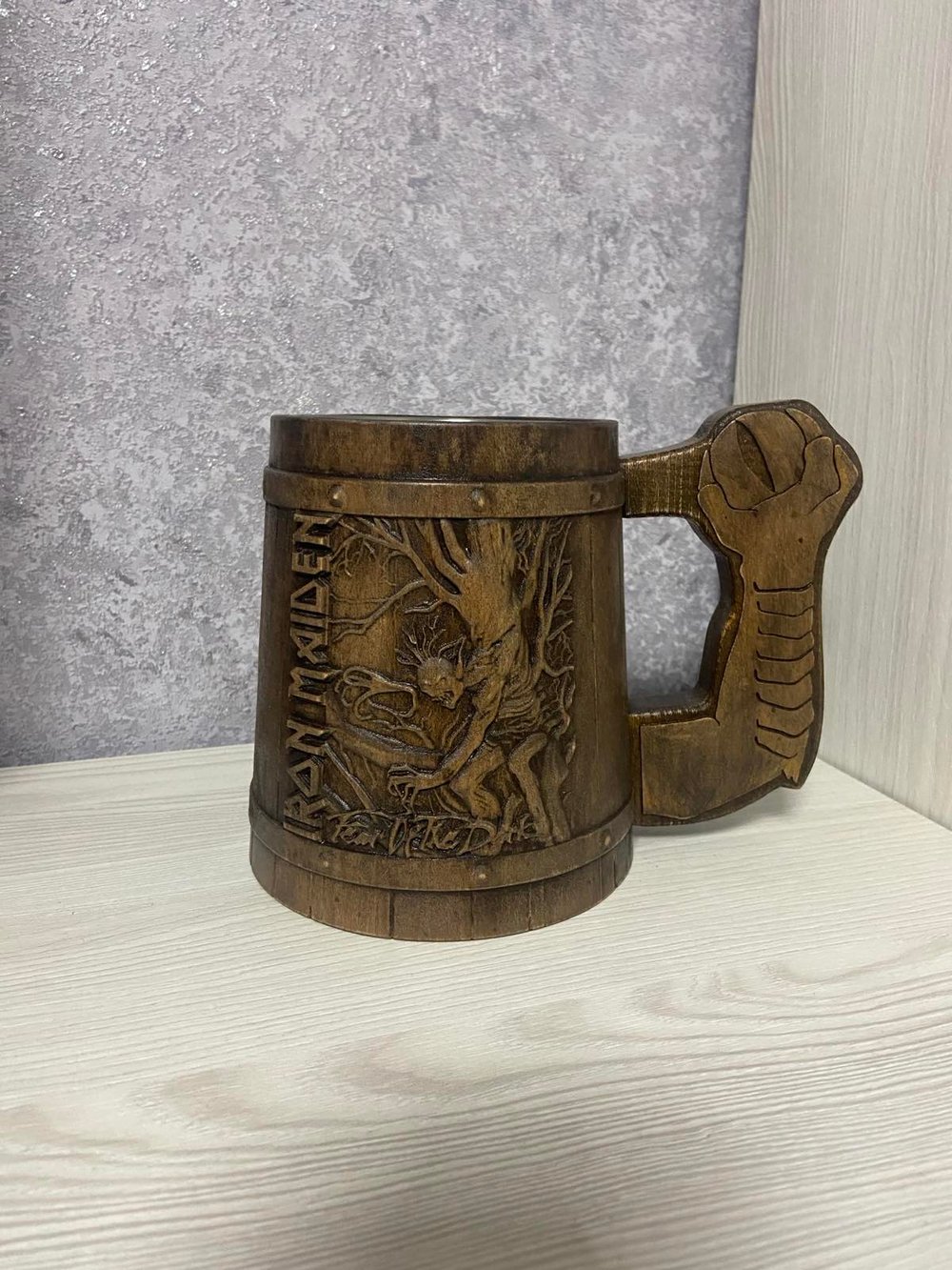 Image of Iron Maiden wooden beer mug