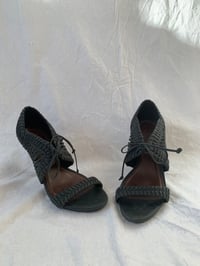 Image 1 of All Saints Woven Leather Heels