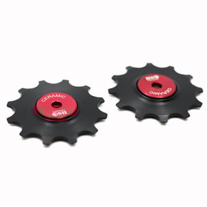 Image of Ceramic Jockey Wheel Set - 12T Oversized Delrin Wheels