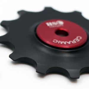Image of Ceramic Jockey Wheel Set - 12T Oversized Delrin Wheels