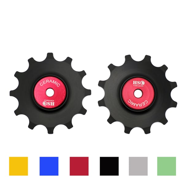 Image of Ceramic Jockey Wheel Set - 12T Oversized Delrin Wheels