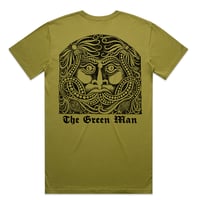 Image 1 of THE GREEN MAN T SHIRT MOSS GREEN back print