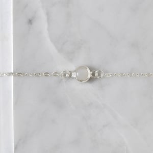 Image of White Moonstone cabochon cut x silver chain bracelet