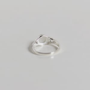 Image of White Moonstone cabochon cut vintage style silver ring