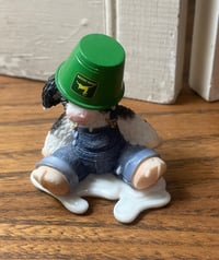 Image 1 of Sweet John Deere Spilled Milk Cow Figurine