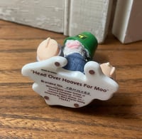 Image 2 of Sweet John Deere Spilled Milk Cow Figurine