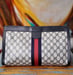 Image of Vtg Gucci XL Blue Monogram Clutch 