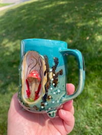Image 4 of Magical Diorama Mug Mushroom 8oz (color changing details with warm beverage) 