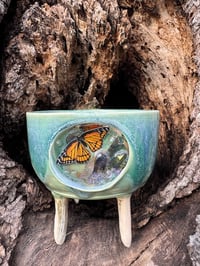 Handmade Pottery Diorama Butterfly Bowl 