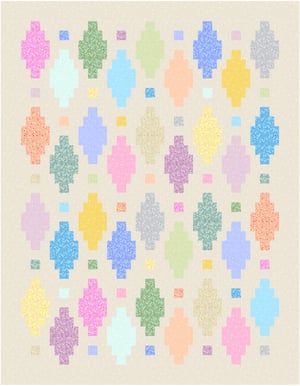 Beaded Lanterns Quilt Kit 62" x 80" Tan, White, or Ice