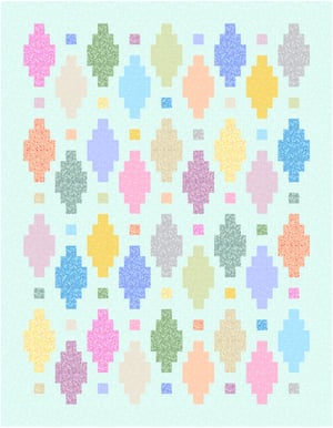 Beaded Lanterns Quilt Kit 62" x 80" Tan, White, or Ice