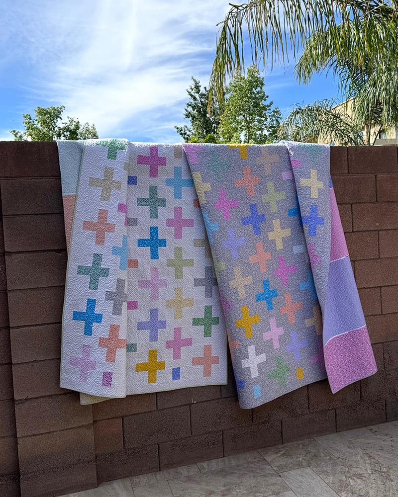 Surplus Strips Quilt Kit 67" x 82" White or Grey, Includes Pattern