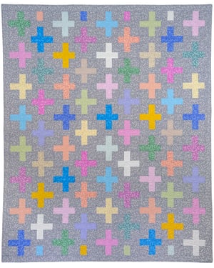 Surplus Strips Quilt Kit 67" x 82" White or Grey, Includes Pattern