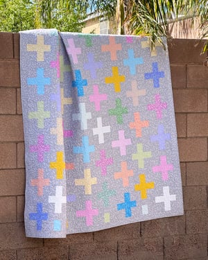 Surplus Strips Quilt Kit 67" x 82" White or Grey, Includes Pattern