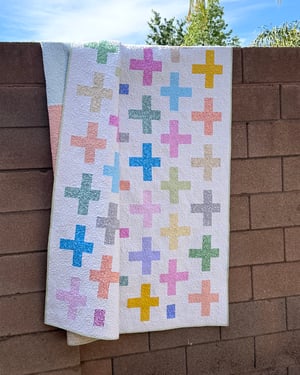 Surplus Strips Quilt Kit 67" x 82" White or Grey, Includes Pattern