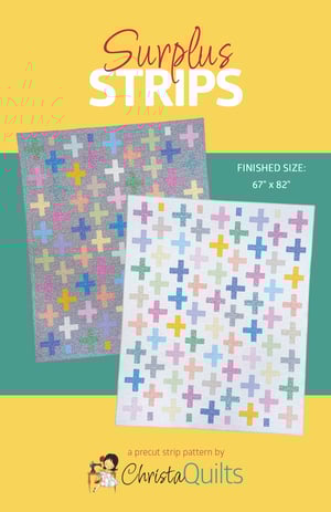 Surplus Strips Quilt Kit 67" x 82" White or Grey, Includes Pattern