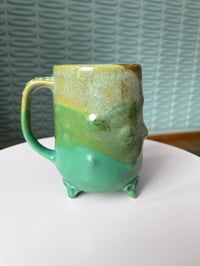 Image 2 of Magical Diorama Mug Green Moth 8oz (color changing details with warm beverage) 