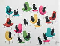 Cats In Chairs - Super Extra Large 16x20