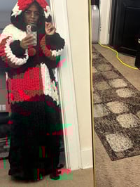 Image 5 of Knit Long Coat With Hood
