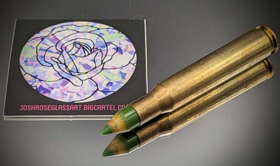Image of "words as weapons" decorative glass pencils