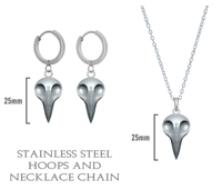 Image of Dragon Age Veilguard Antivan Crow Jewelry - Pin Necklace Earrings - Lucanis