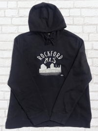 Embroidered Rockford 815 Hoodie with Skyline