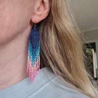 Image 3 of Blue Pink Long Dangle