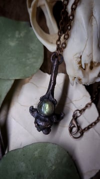 Image 2 of Vertebra Bone and Labradorite Pendant 