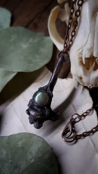 Image 4 of Vertebra Bone and Labradorite Pendant 