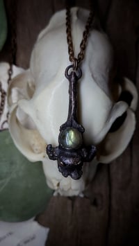 Image 1 of Vertebra Bone and Labradorite Pendant 