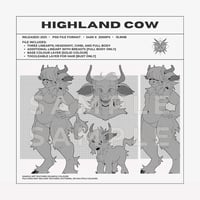 HIGHLAND COW LINEART TEMPLATE