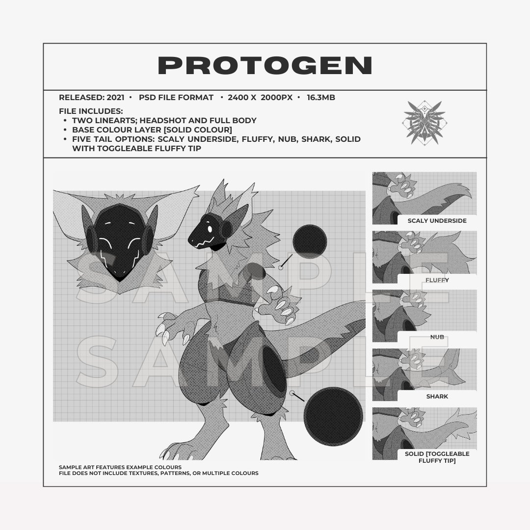 PROTOGEN LINEART TEMPLATE | GODBIRDART