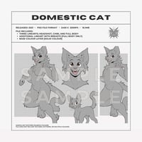 DOMESTIC CAT LINEART TEMPLATE