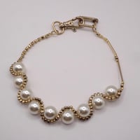Image 1 of Armored Pearl Golden Necklace