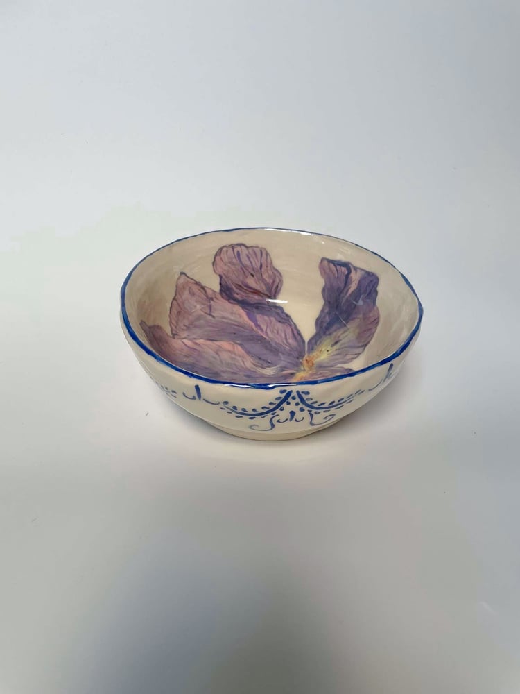 Image of iris flower bowl 