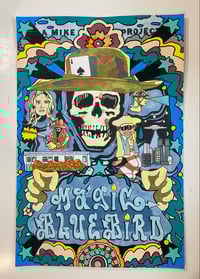 Hand embellished Magic Bluebird print 