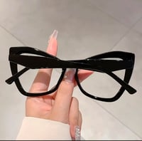 Image 2 of Black & White Polka Dot Cat Eye Frames