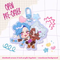 Image 2 of [PRE-ORDER] ARCANE S2&1 KEYCHAINS (JAYVIK, TIMEBOMB, CAITVI)