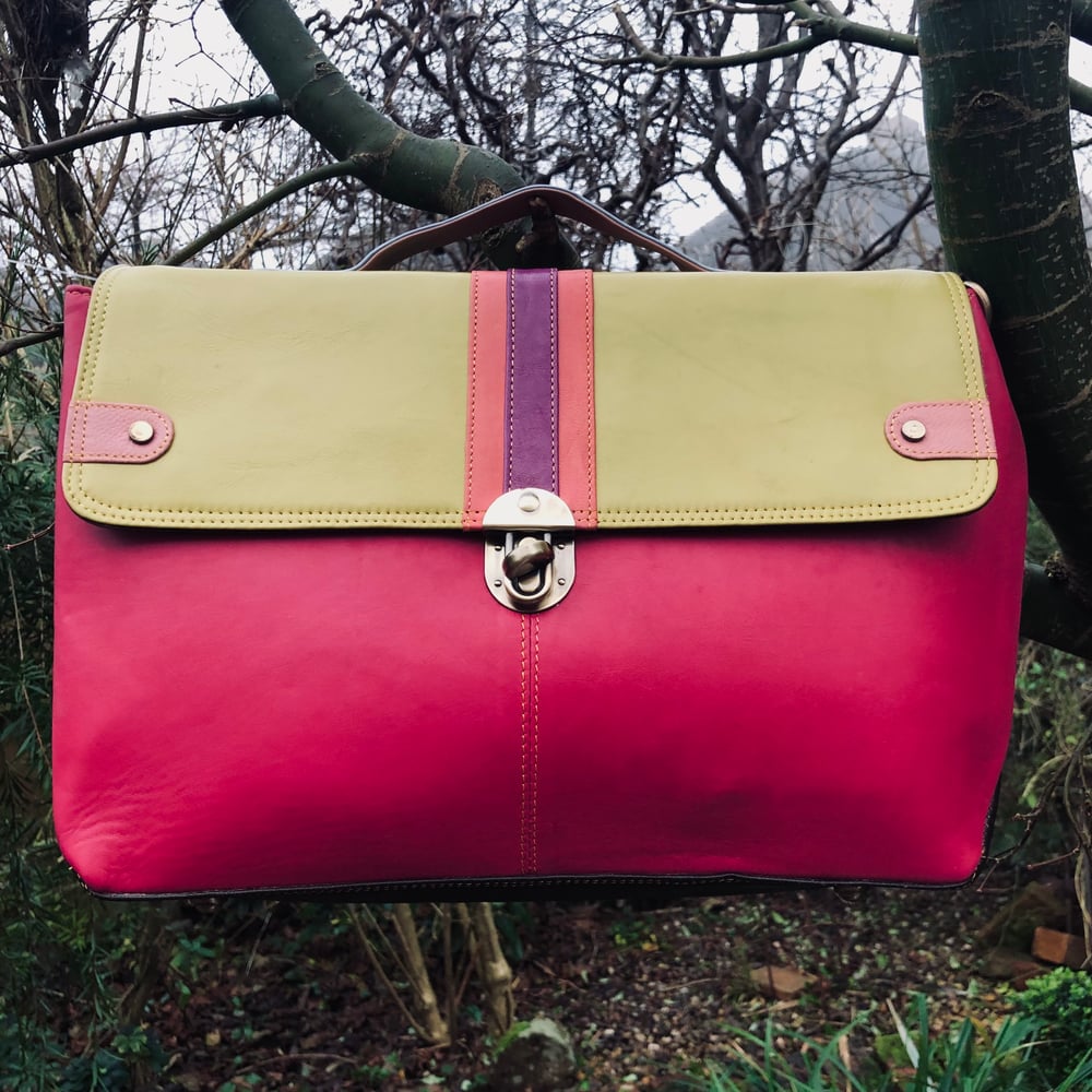 Image of Harlequin Collection - Animal/Recycled Leather Laptop Bag #19E