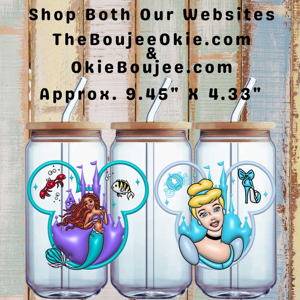 Image of Little Mermaid & Cinderella Double Sided Uv Dtf Wrap W0646