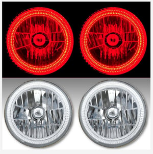 Image of #Octane 7" ROUND RED SMD HALO (PAIR)